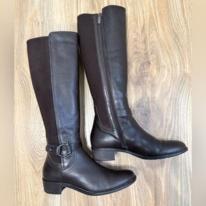 Aquatalia by Marvin K. Brown Leather Stretch Back Knee-High Boots Size 8